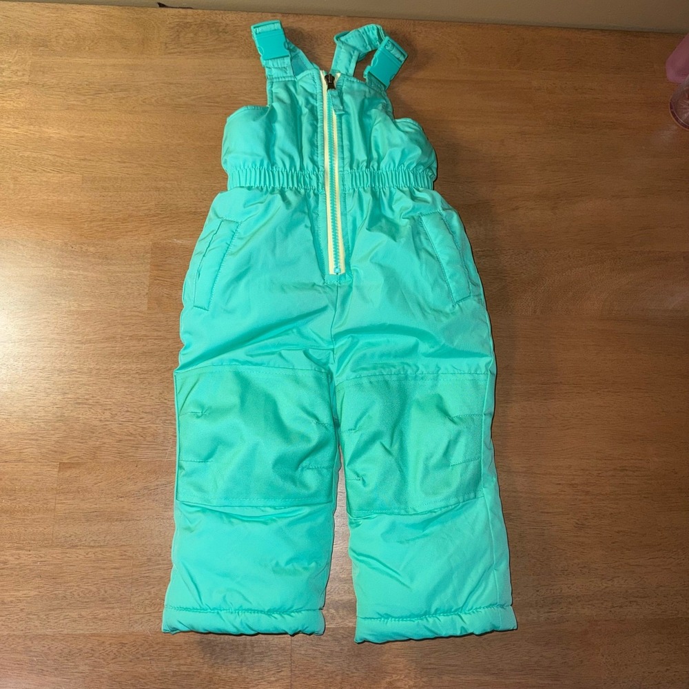 Wippette Kids Teal Green Snow Bibs Insulated Overalls 12M Winter Ski Pants